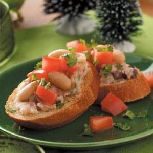 Hvitbønne 'n' Olive Toasts / raske oppskrifter